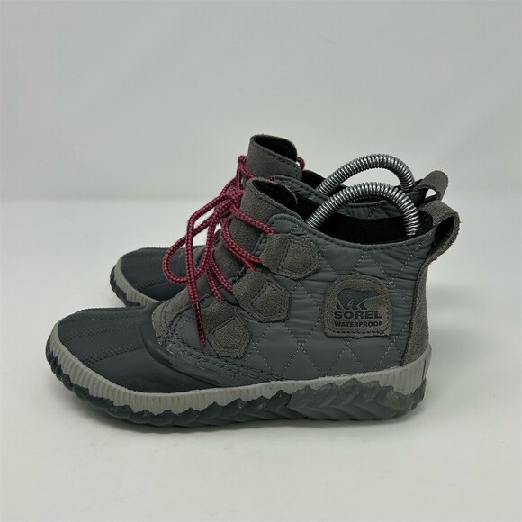 SOREL Out N About Quilted Waterproof Duck Boots Womens Gray  display picture 1